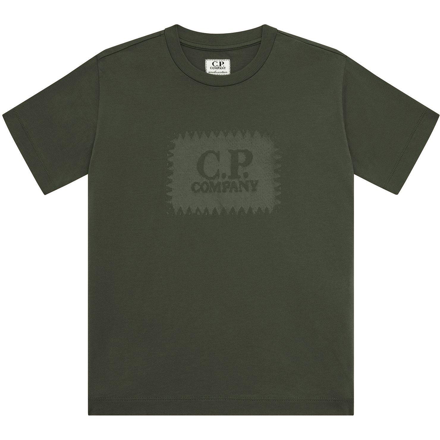 Grpe Grn 31233 - CP Company - Boys' Stitch Logo Regular Fit T-Shirt - 1