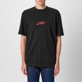 Hugo Logo Print Relaxed Fit T Shirt