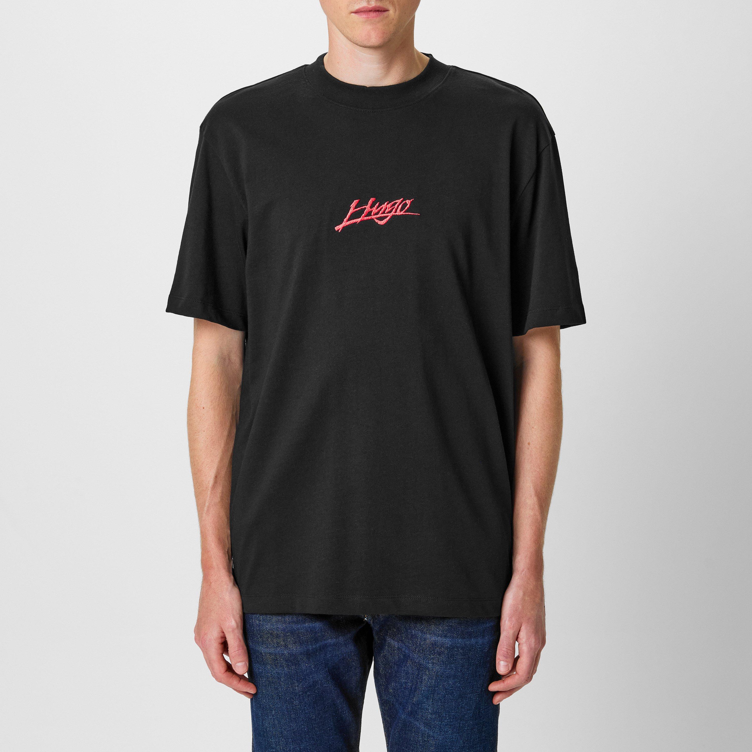 Black 001 - Hugo - Logo Print Relaxed Fit T-Shirt - 2