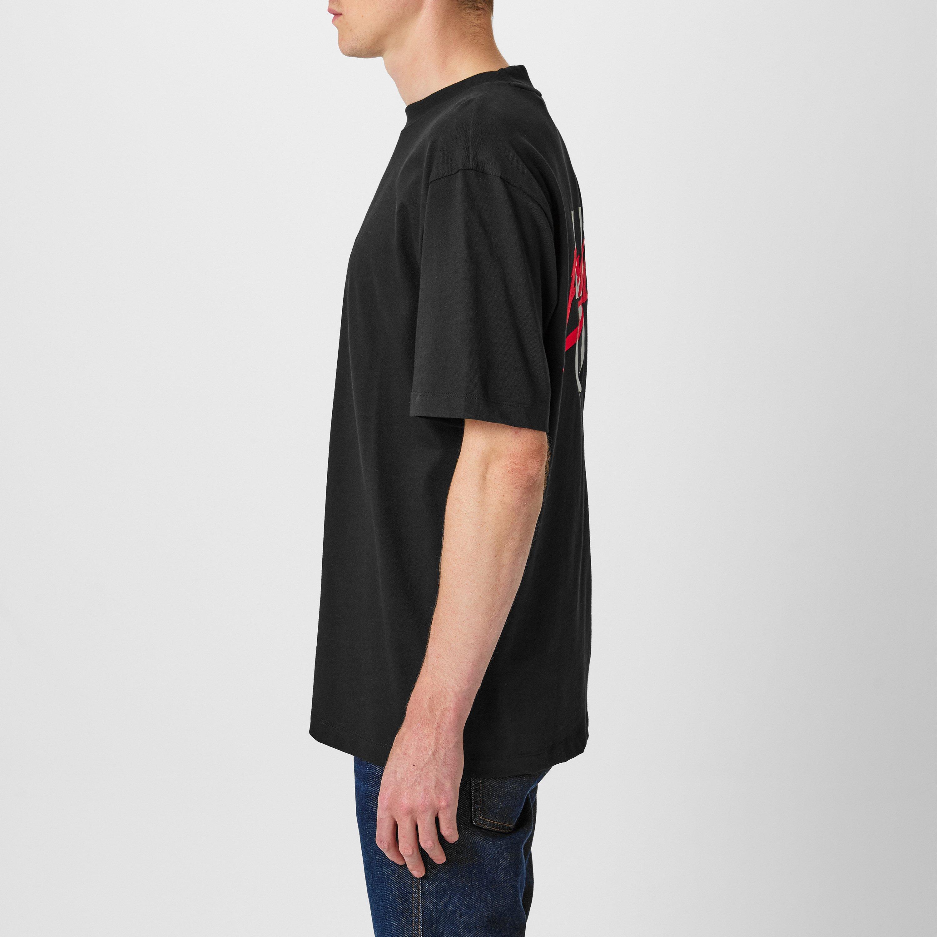 Black 001 - Hugo - Logo Print Relaxed Fit T-Shirt - 4