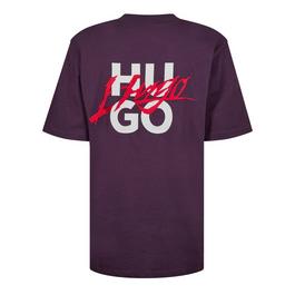 Hugo Logo Print Relaxed Fit T Shirt