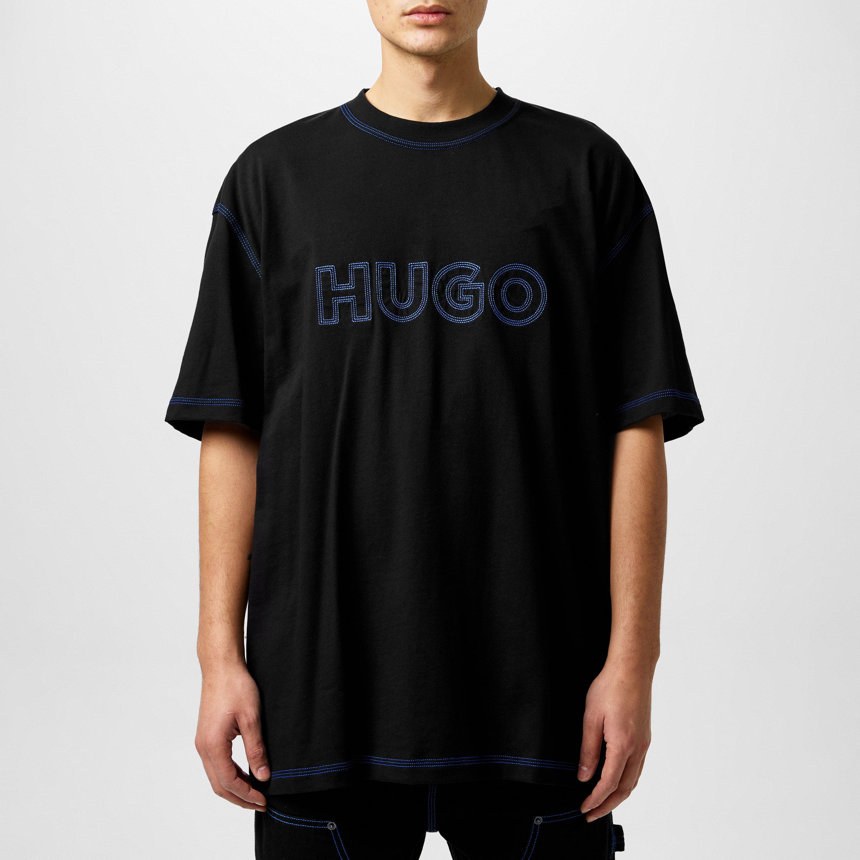Black 001 - Hugo - Men's Nitlogo Regular Fit T-Shirt - 3