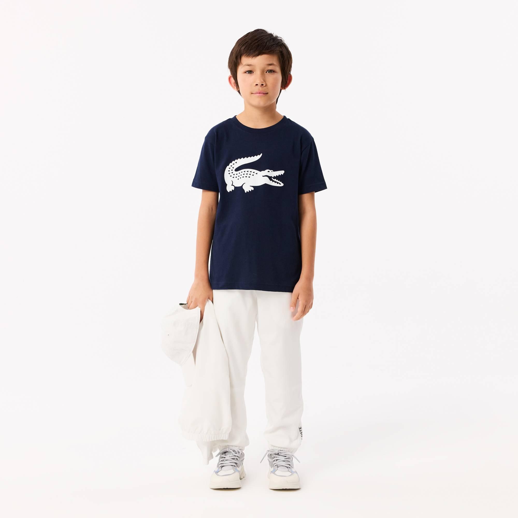 Navy 525 - Lacoste - Regular Fit Large Logo T-Shirt - 4