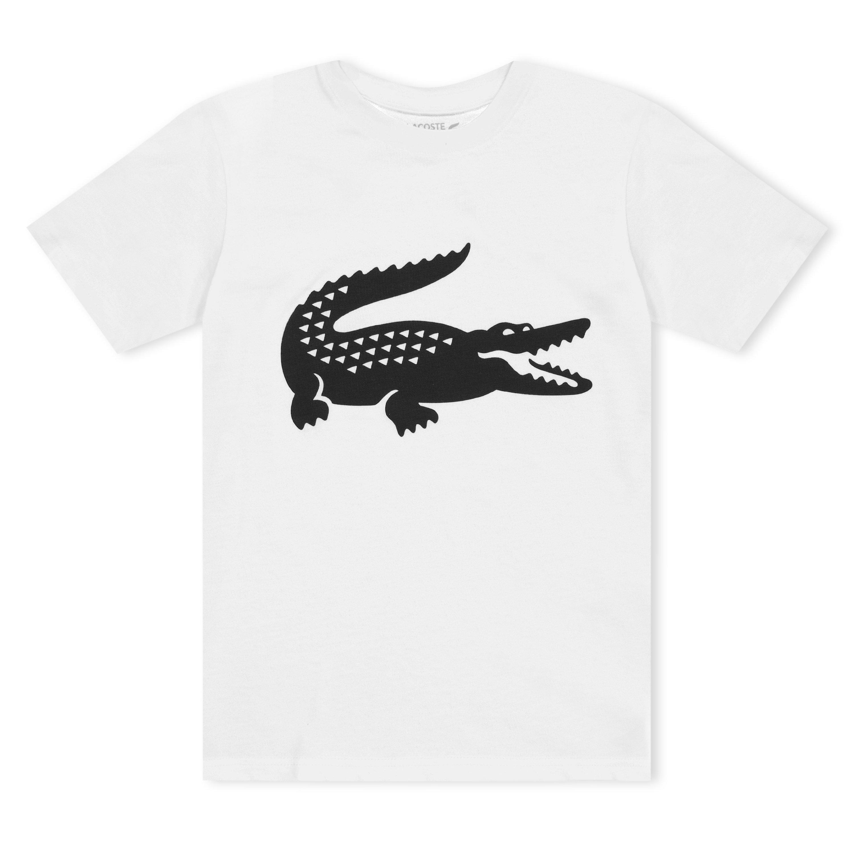 Branco AU8 - Lacoste - Regular Fit Large Logo T-Shirt - 1