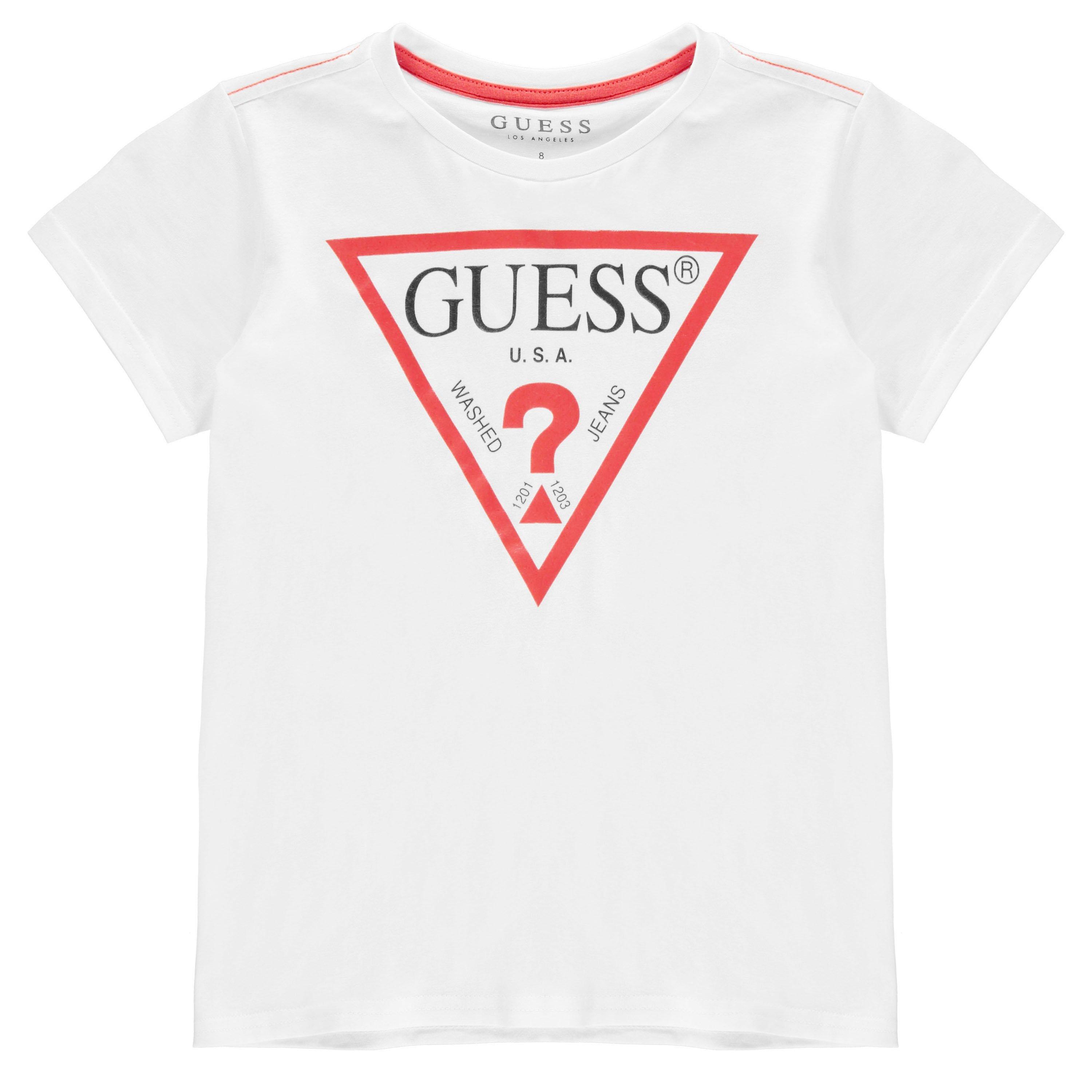 Guess Boys Logo T Shirt - Wht A000 G011 - 14 Yrs