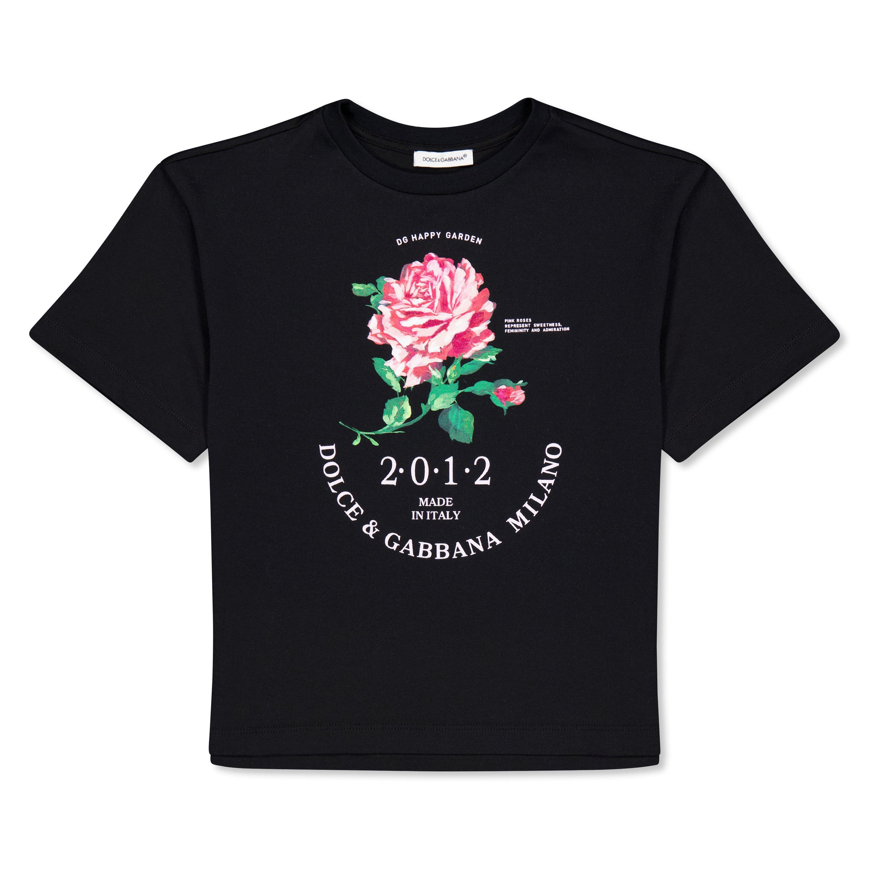 Black N0000 - Dolce and Gabbana - Cotton Stretch-Jersey T-Shirt Juniors - 1