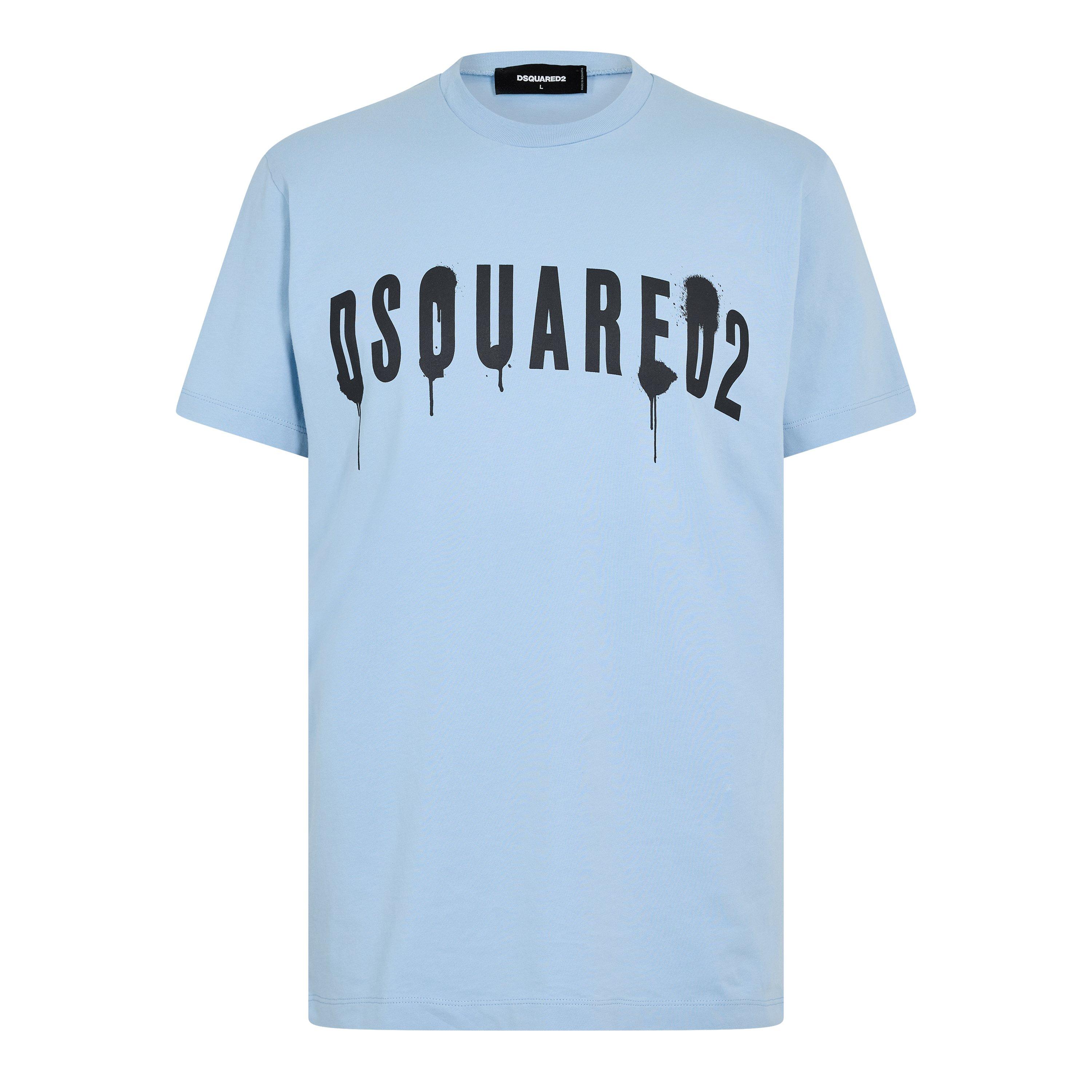 Light Blue - DSquared2 - Spray Logo T Shirt - 1