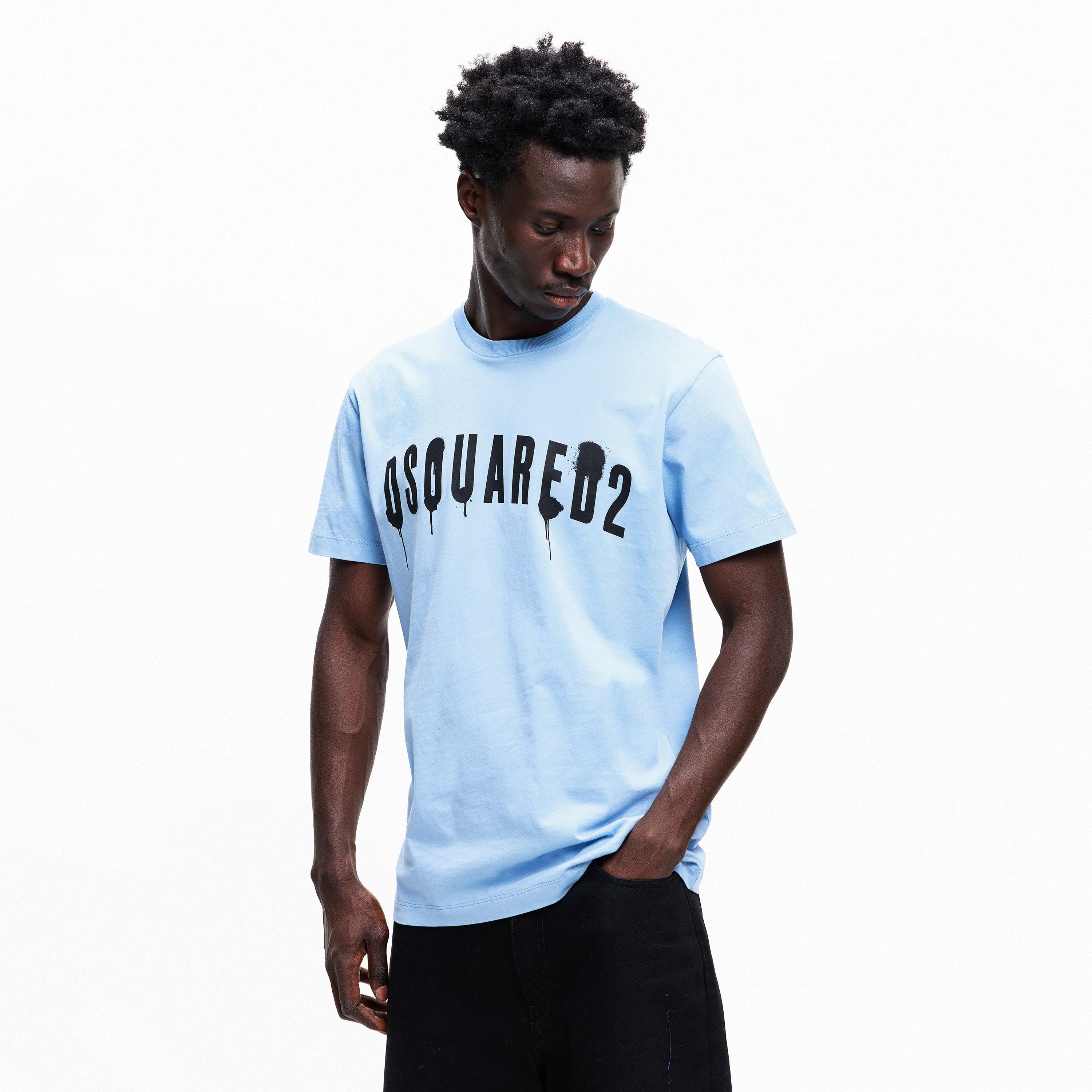 Light Blue - DSquared2 - Spray Logo T Shirt - 3