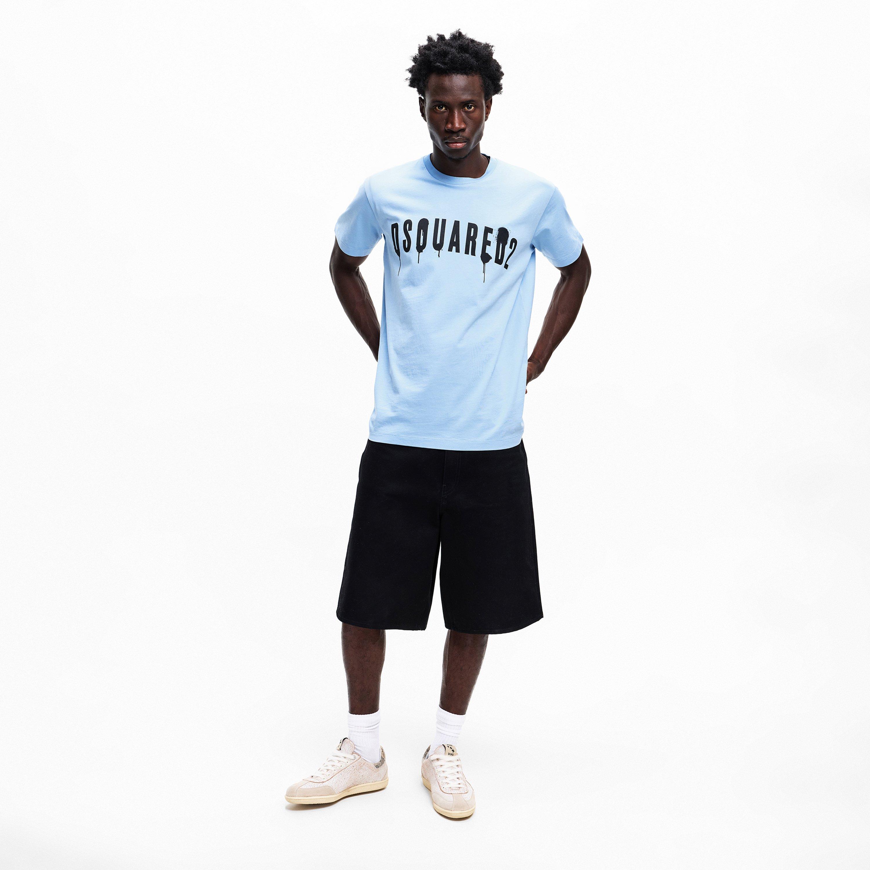 Light Blue - DSquared2 - Spray Logo T Shirt - 6