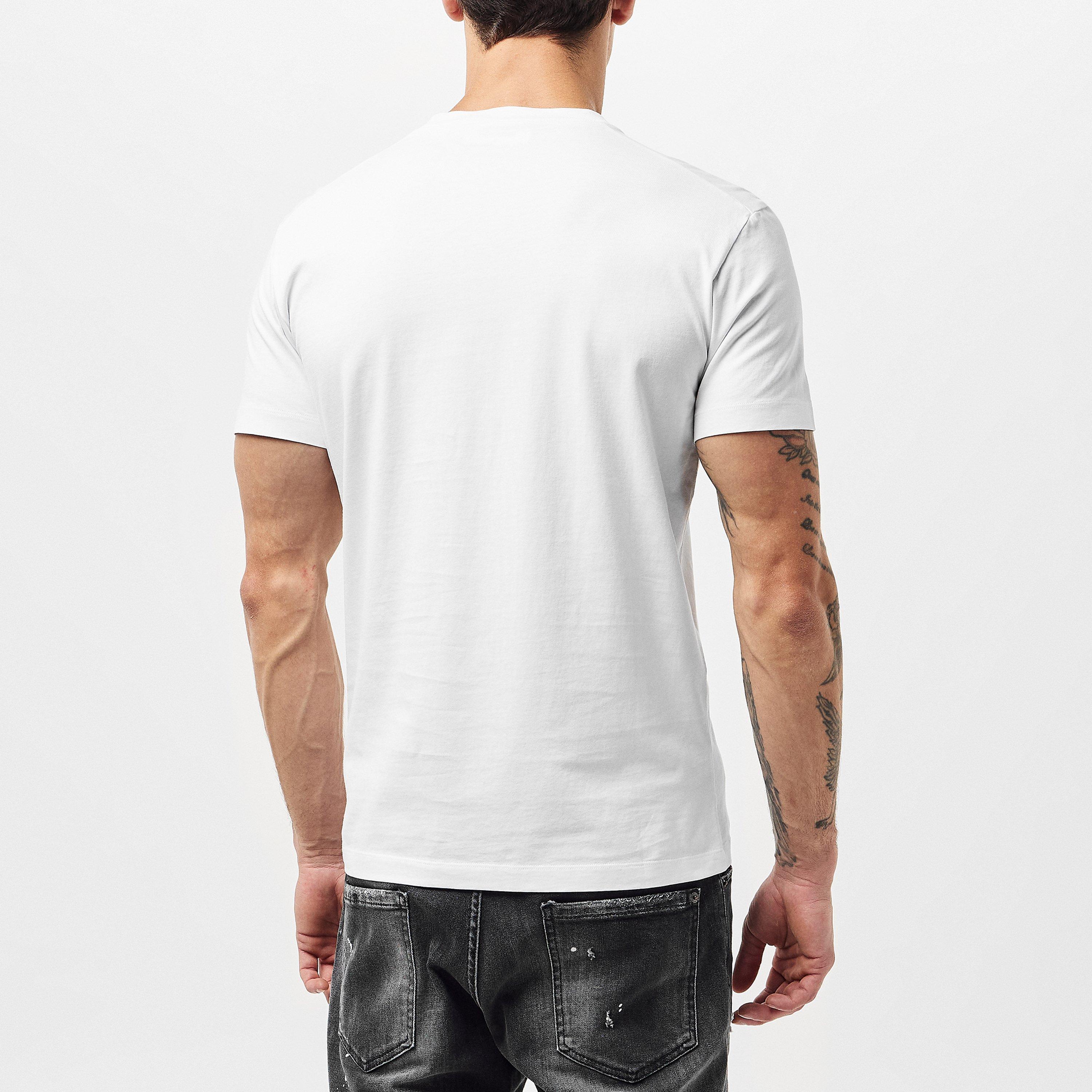 White - DSquared2 - Spray Logo T Shirt - 4