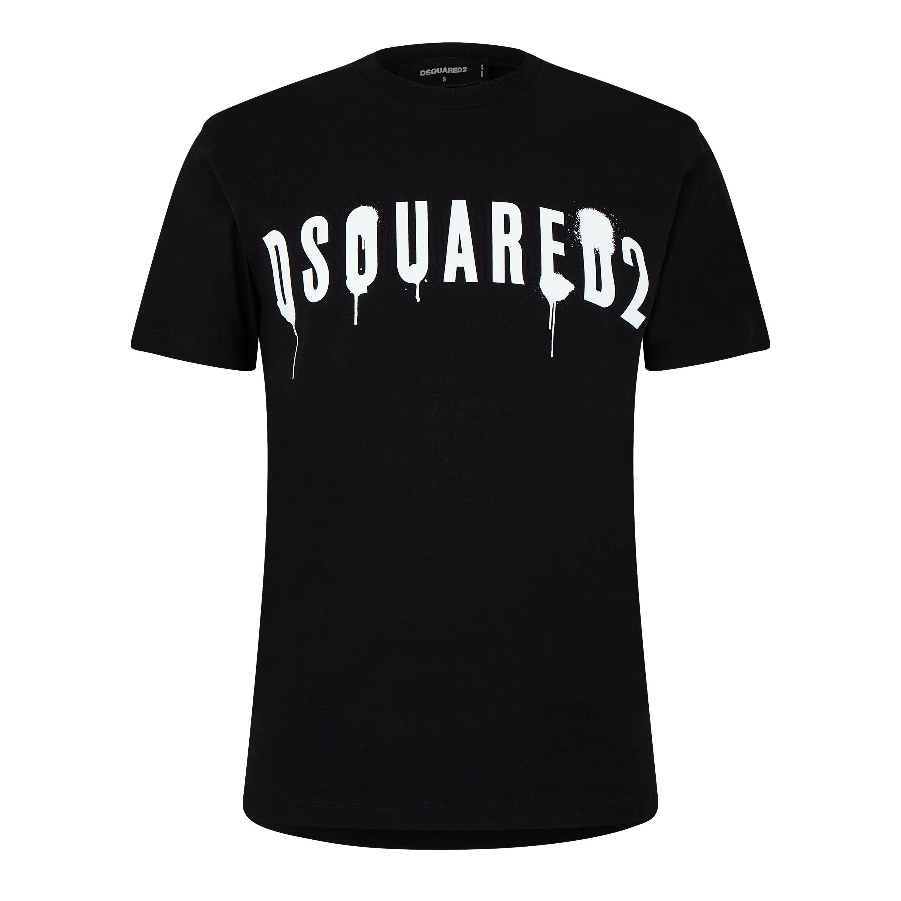 Black - DSquared2 - Spray Logo T Shirt - 1