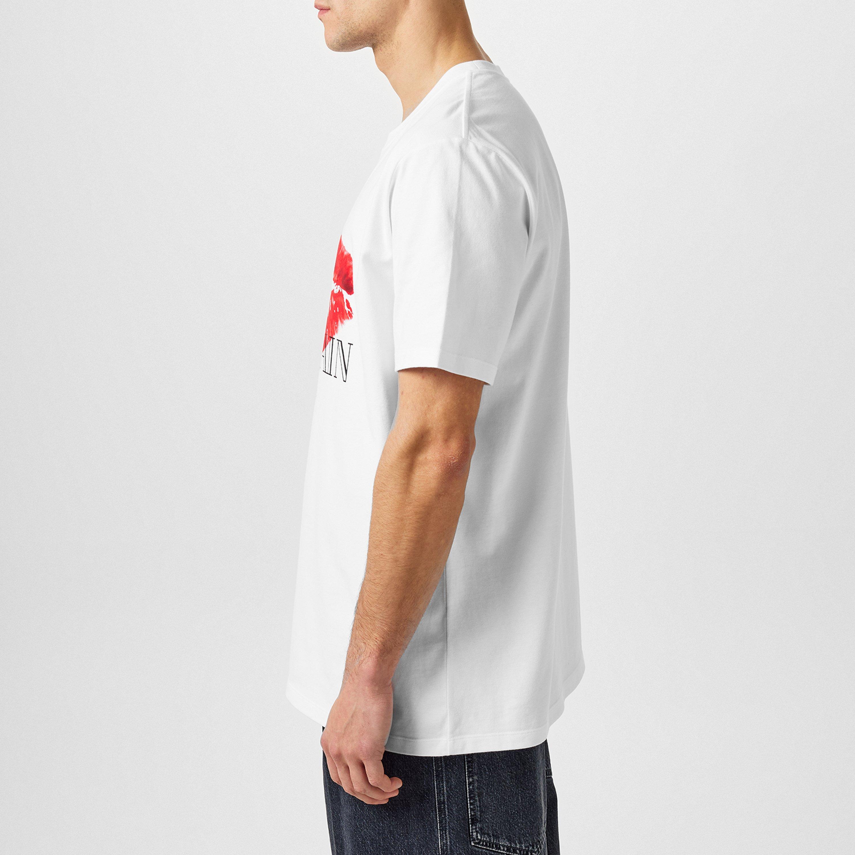 White - Balmain - Kiss Logo T- Shirt - 2