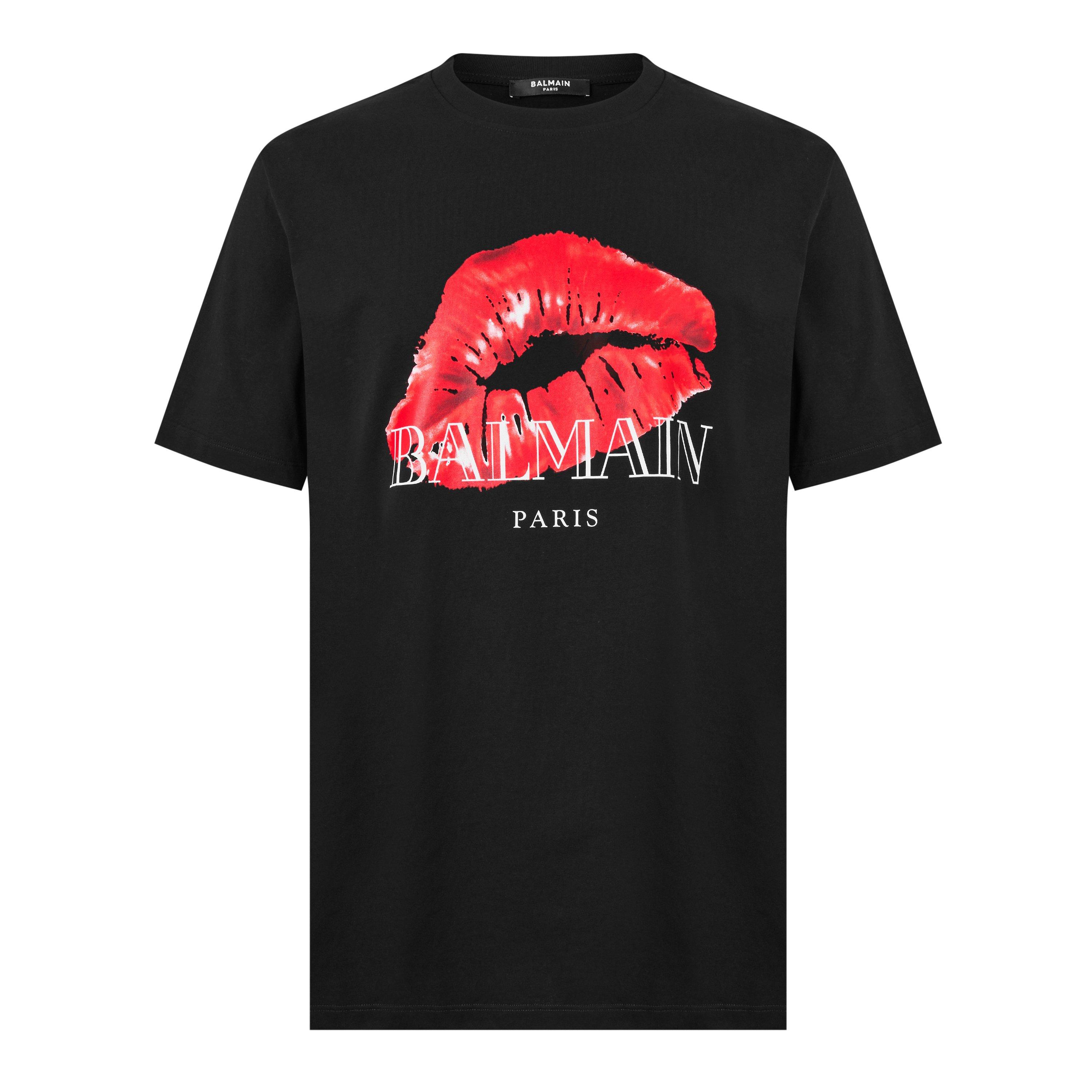 Black - Balmain - Kiss Logo T- Shirt - 5
