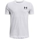 Blanc - Under Armour - UA Cotton Short Sleeve T-Shirt Junior Boys - 1
