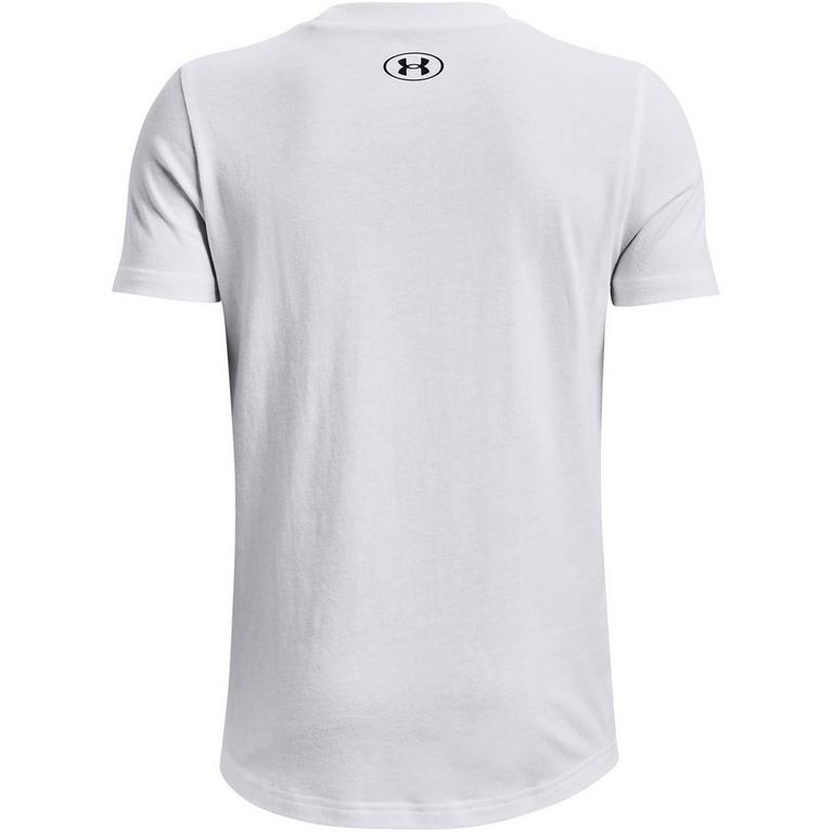 Blanc - Under Armour - UA Cotton Short Sleeve T-Shirt Junior Boys - 2