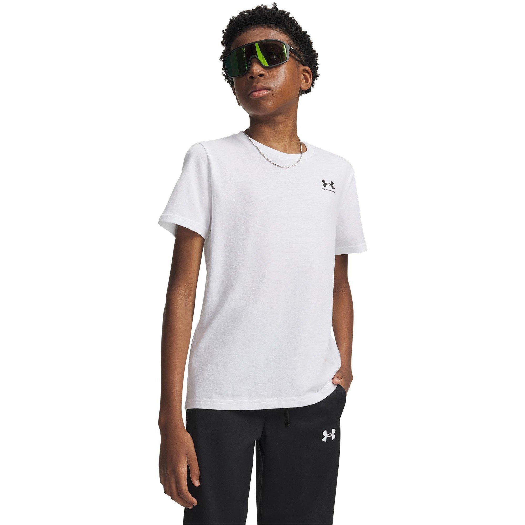 Wit - Under Armour - Left Chest Logo Short Sleeve Juniors - 3