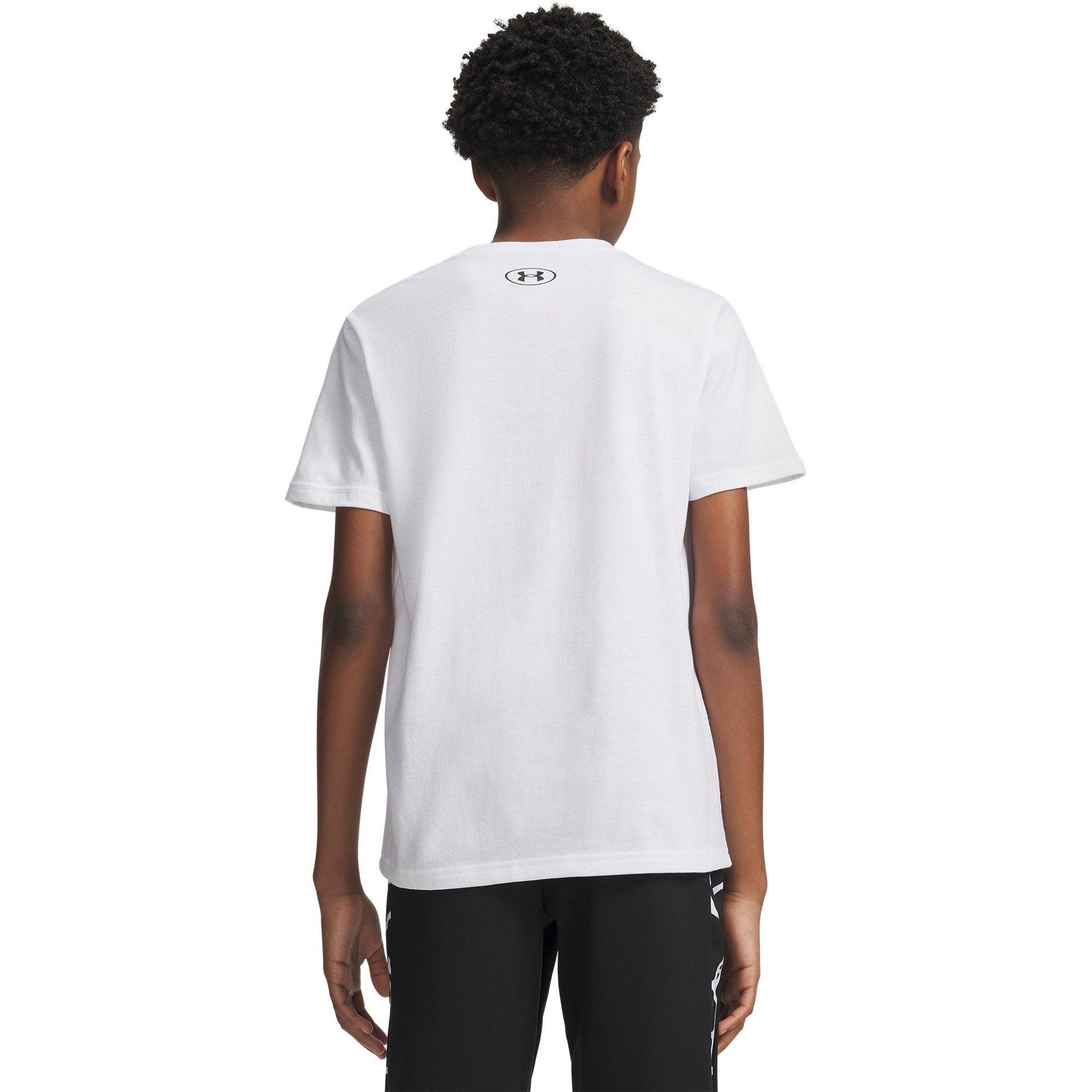 Wit - Under Armour - Left Chest Logo Short Sleeve Juniors - 4