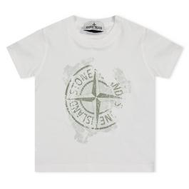 Stone Island BoysCompass Print Cotton T Shirt