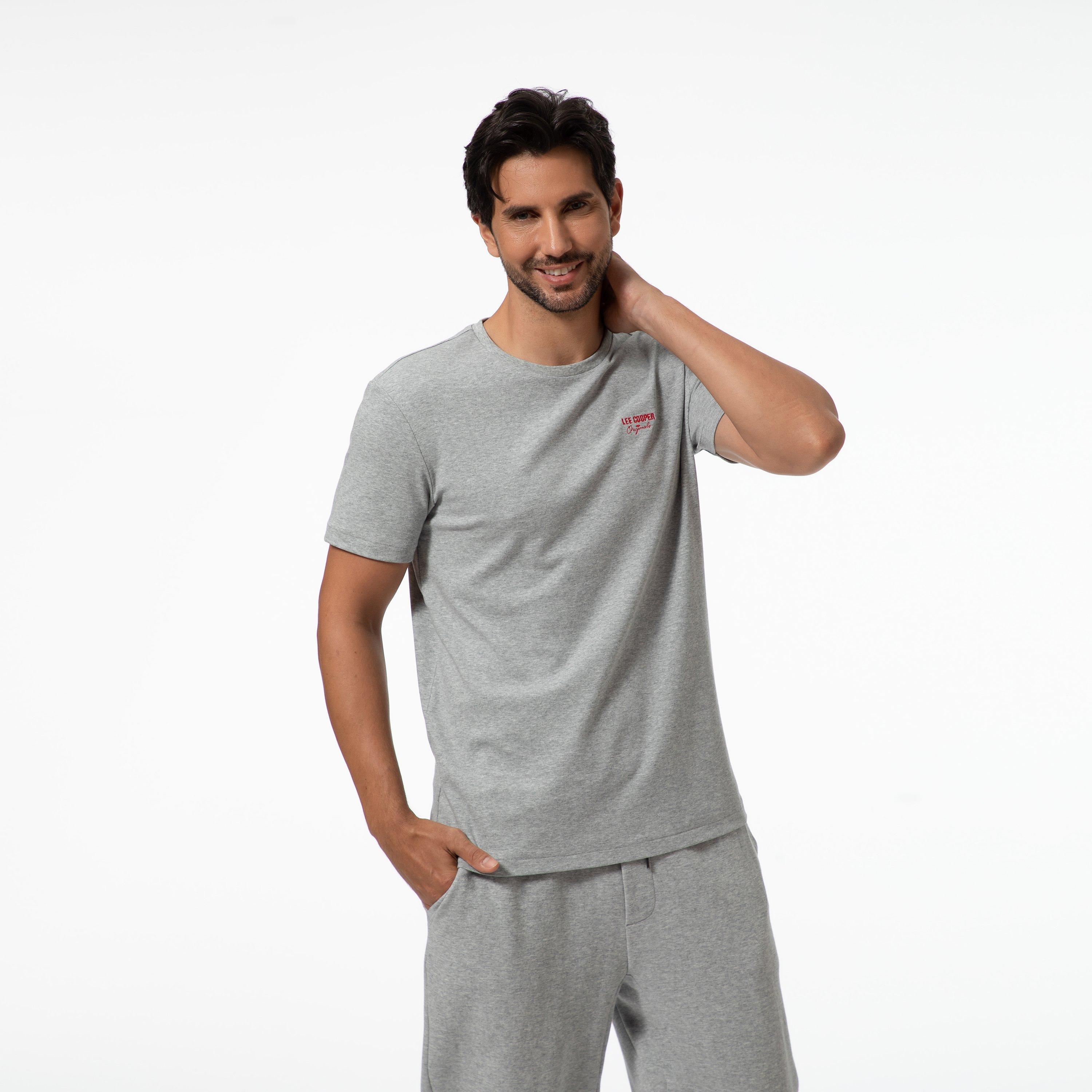 Grey - Lee Cooper - Regular Fit T-Shirt - 3