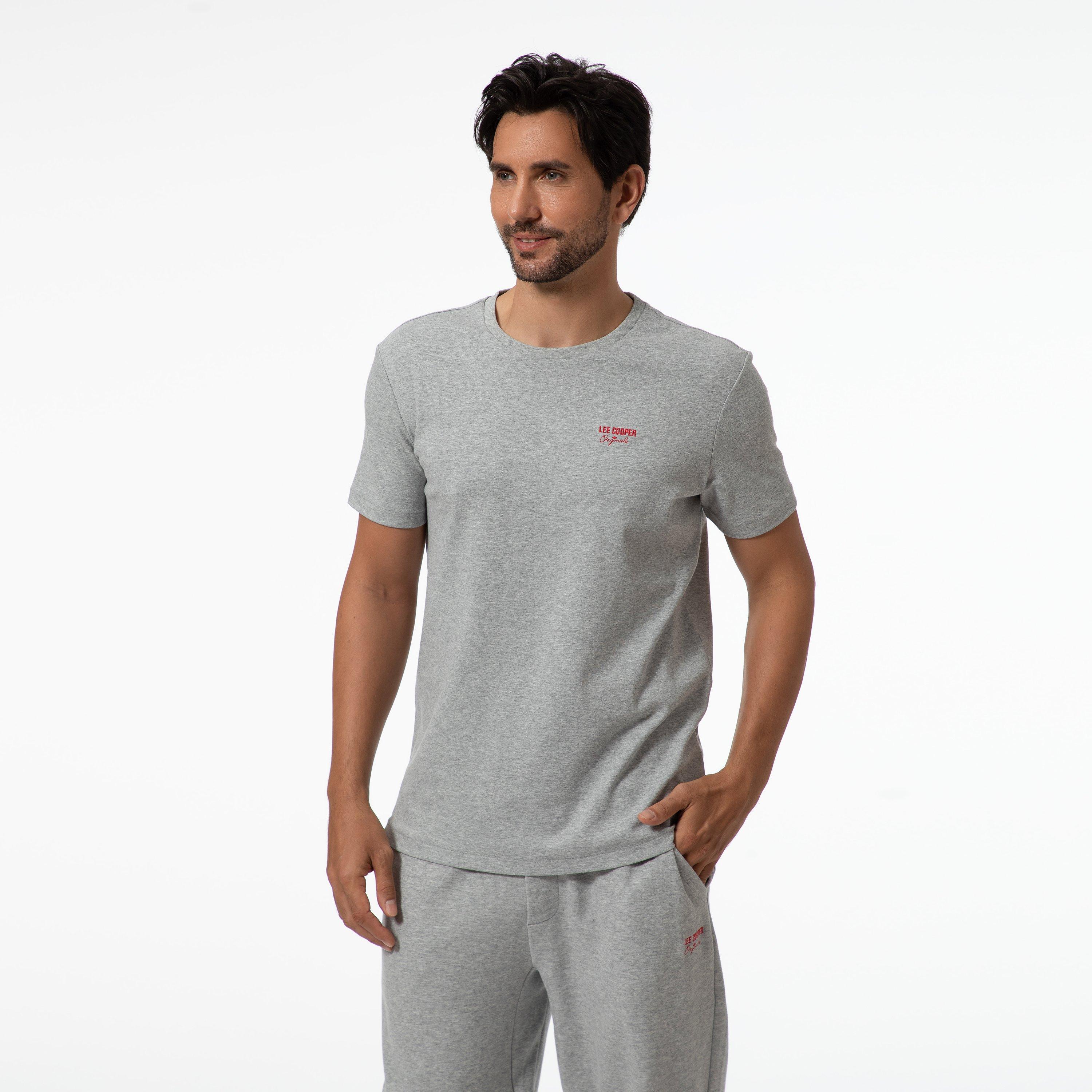 Grey - Lee Cooper - Regular Fit T-Shirt - 4
