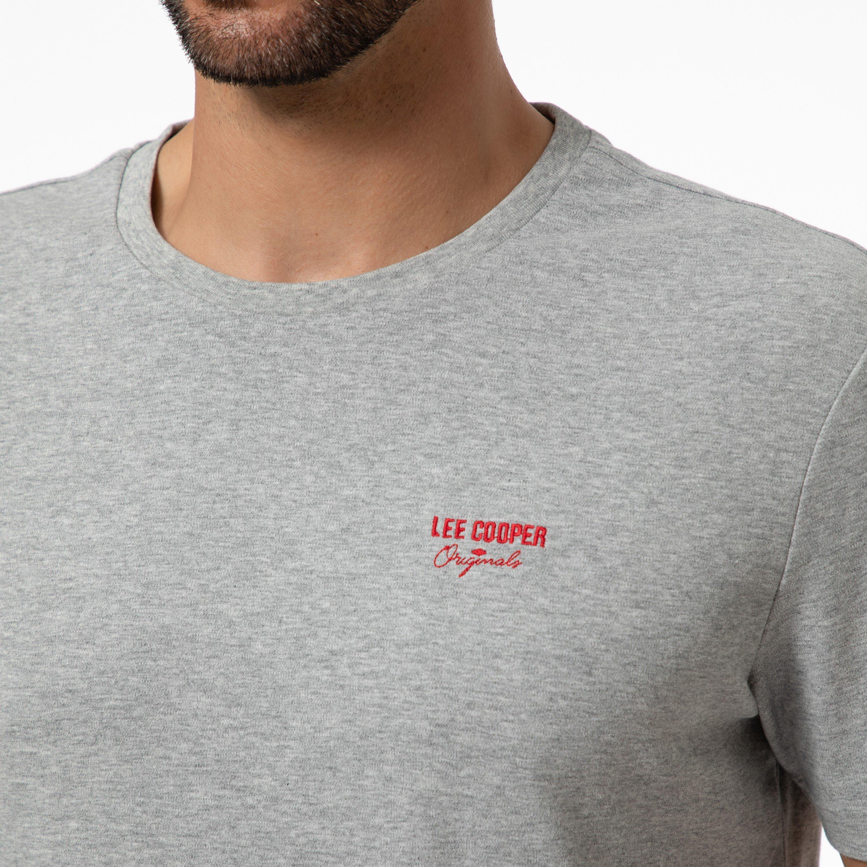 Grey - Lee Cooper - Regular Fit T-Shirt - 5