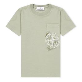 Stone Island BoysCompass Print Cotton T Shirt