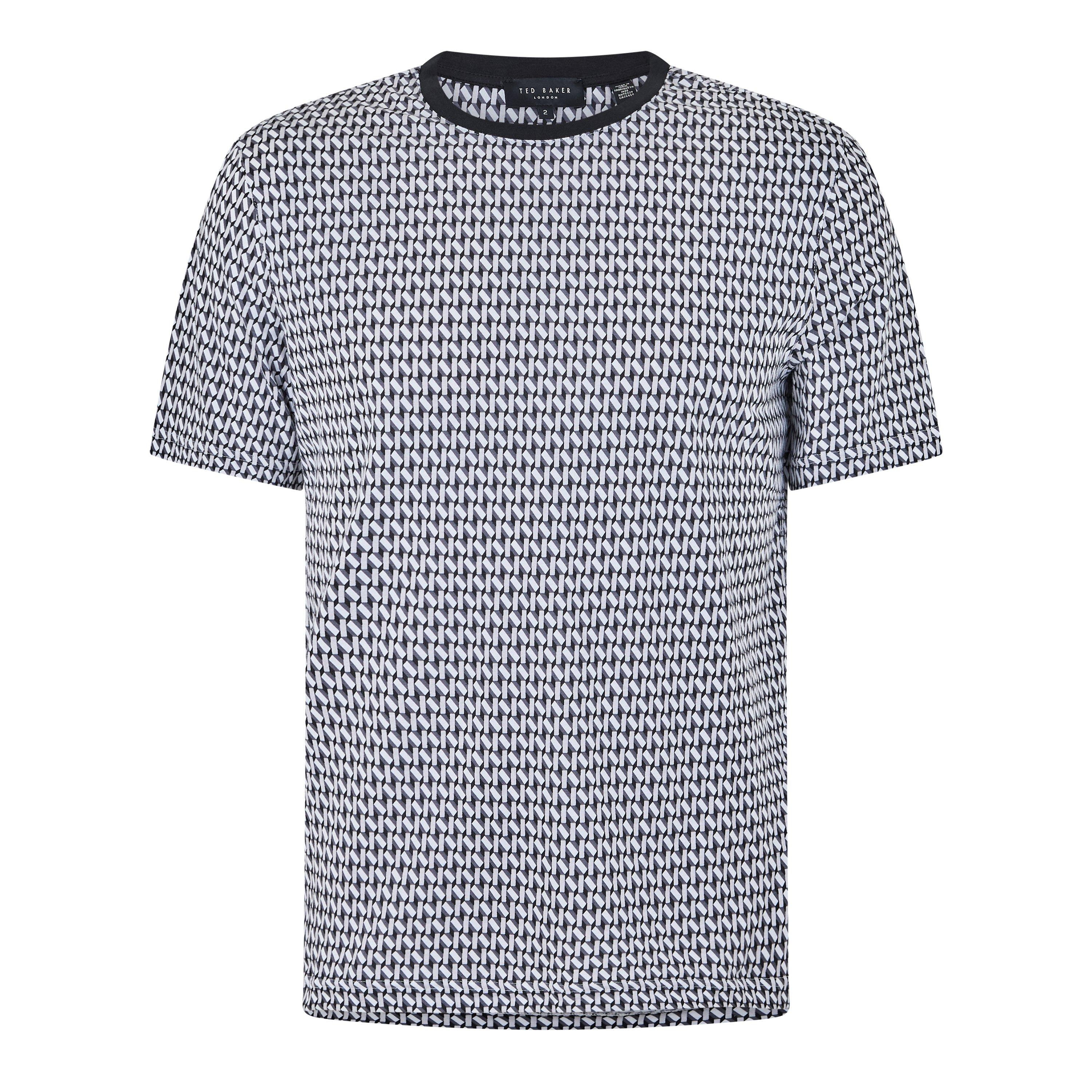 Negro - Ted Baker - Men's Geometric Regular Fit T-Shirt - 1
