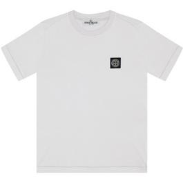 Stone Island BoysPlain Cotton Badge Logo T Shirt