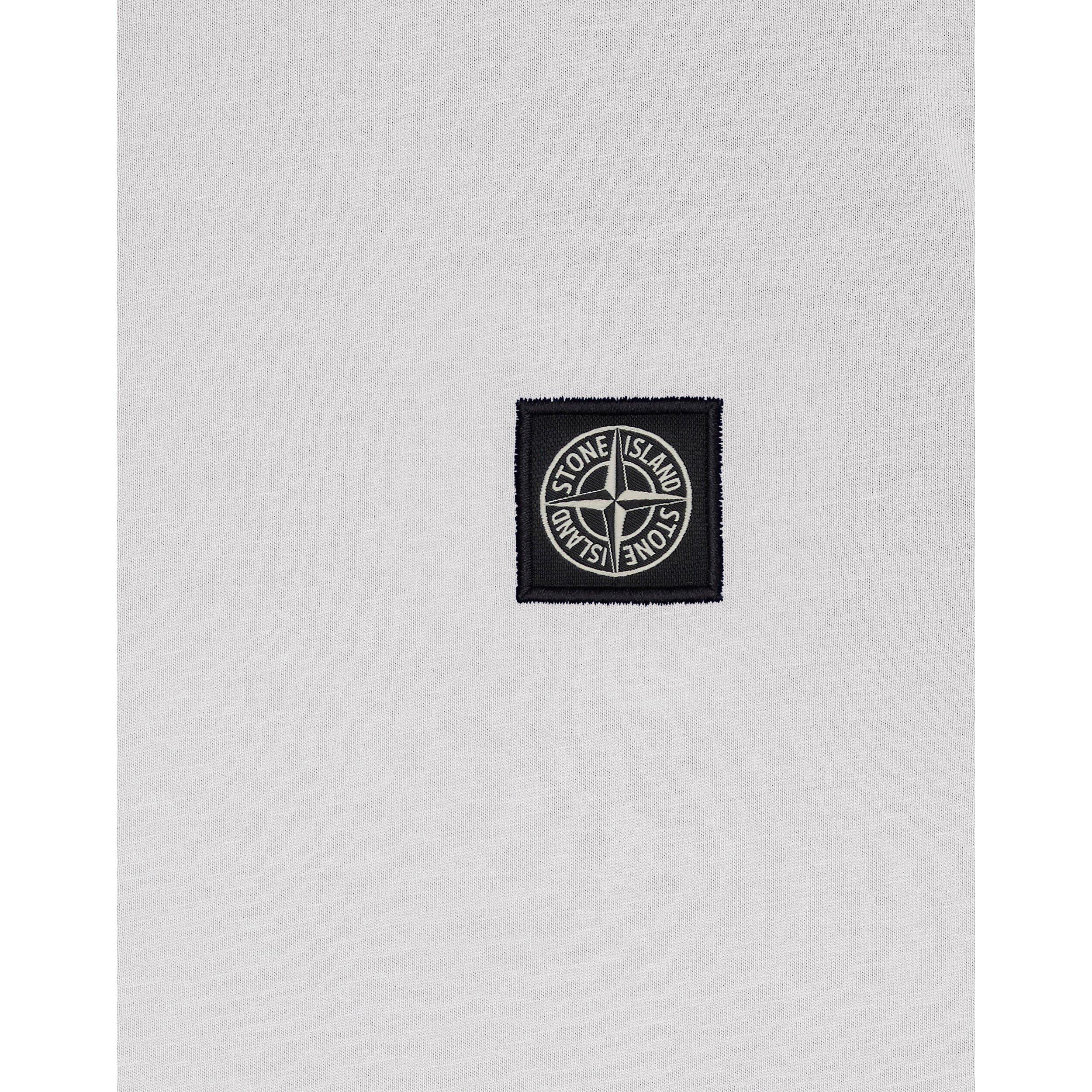 Natural V0099 - Stone Island - Boys' Plain Cotton Badge Logo T-Shirt - 4