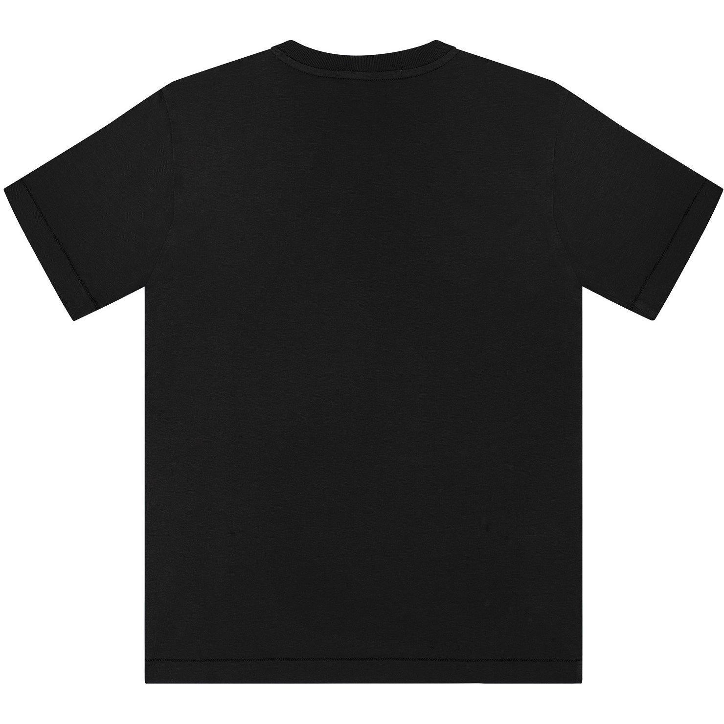 Black V0029 - Stone Island - Boys' Plain Cotton Badge Logo T-Shirt - 2