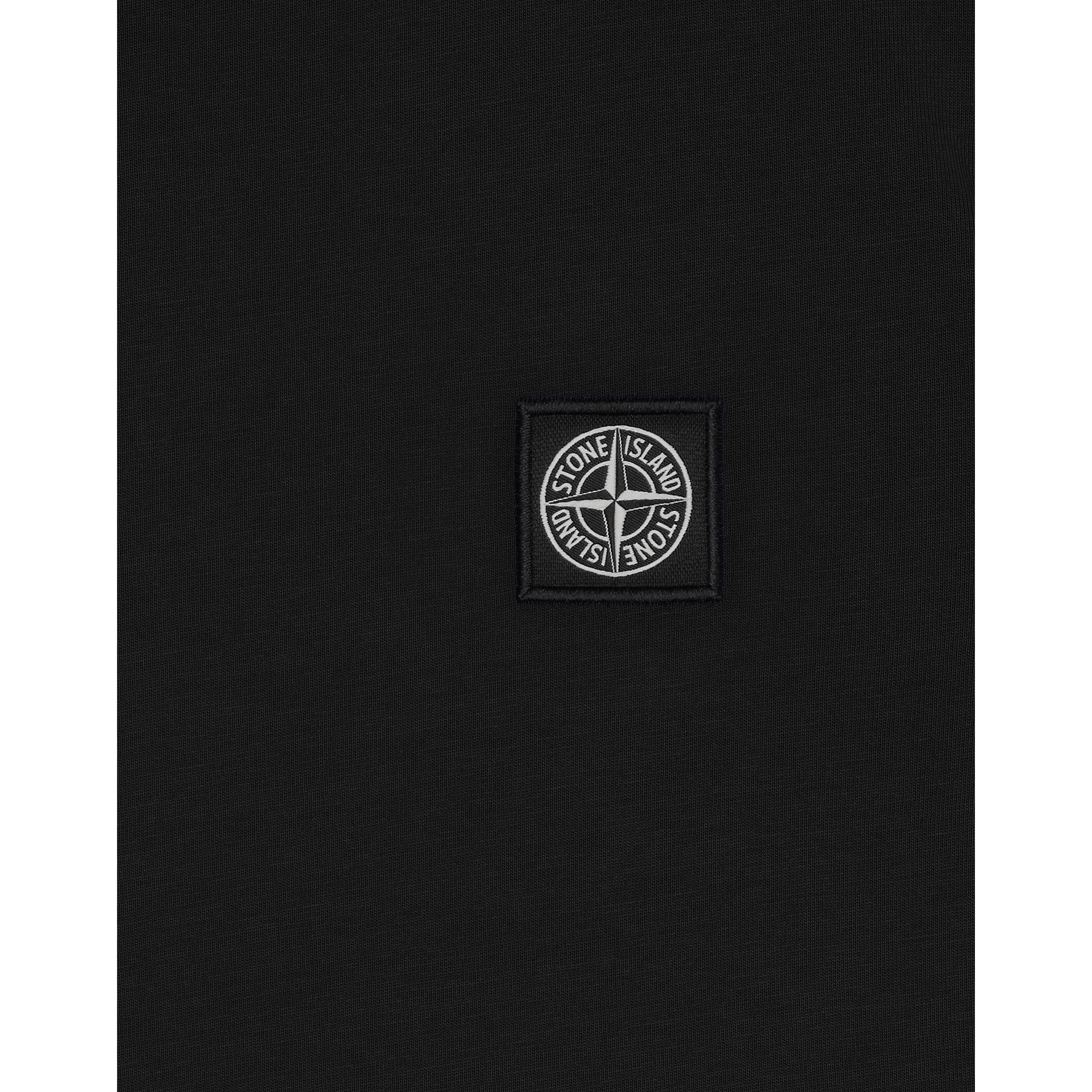 Black V0029 - Stone Island - Boys' Plain Cotton Badge Logo T-Shirt - 4