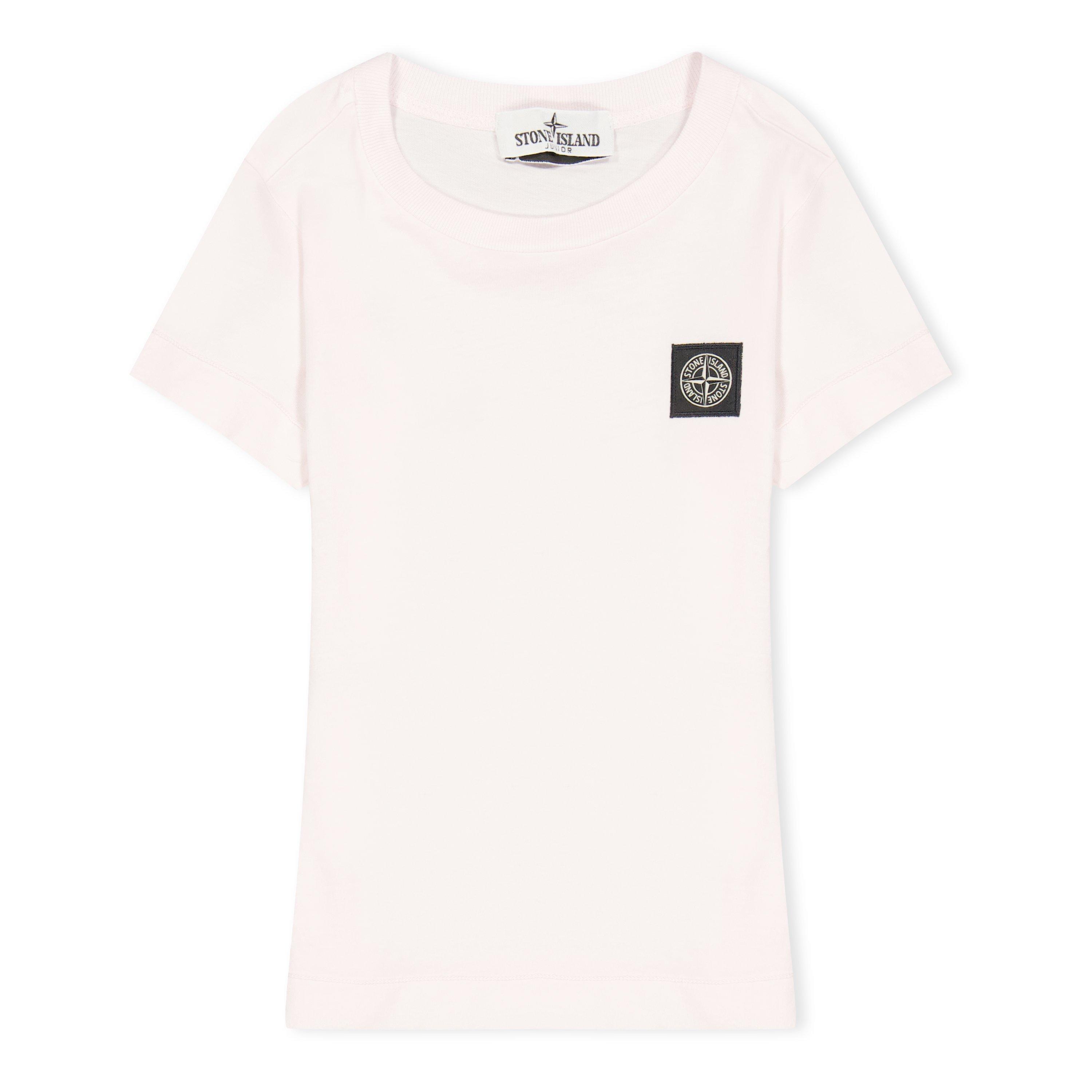 Stone Island Boys' Plain Cotton Badge Logo T-Shirt - Pink V0080 - Size 6 Yrs