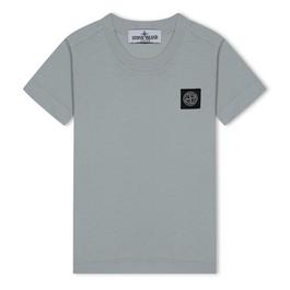 Stone Island Boys' Plain Cotton Badge Logo T-Shirt