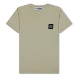 Stone Island Boys' Plain Cotton Badge Logo T-Shirt