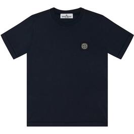 Stone Island BoysPlain Cotton Badge Logo T Shirt