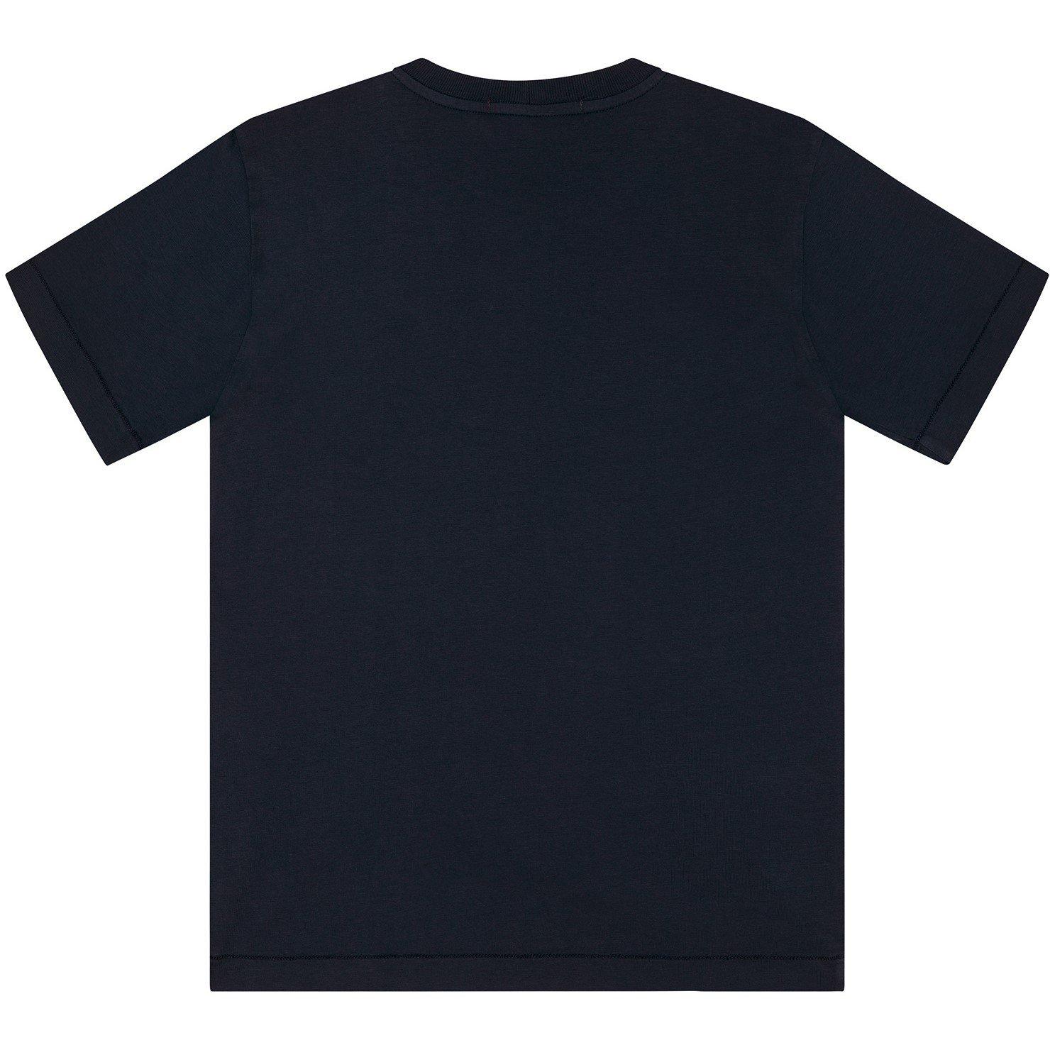 Navy V0020 - Stone Island - Boys' Plain Cotton Badge Logo T-Shirt - 2