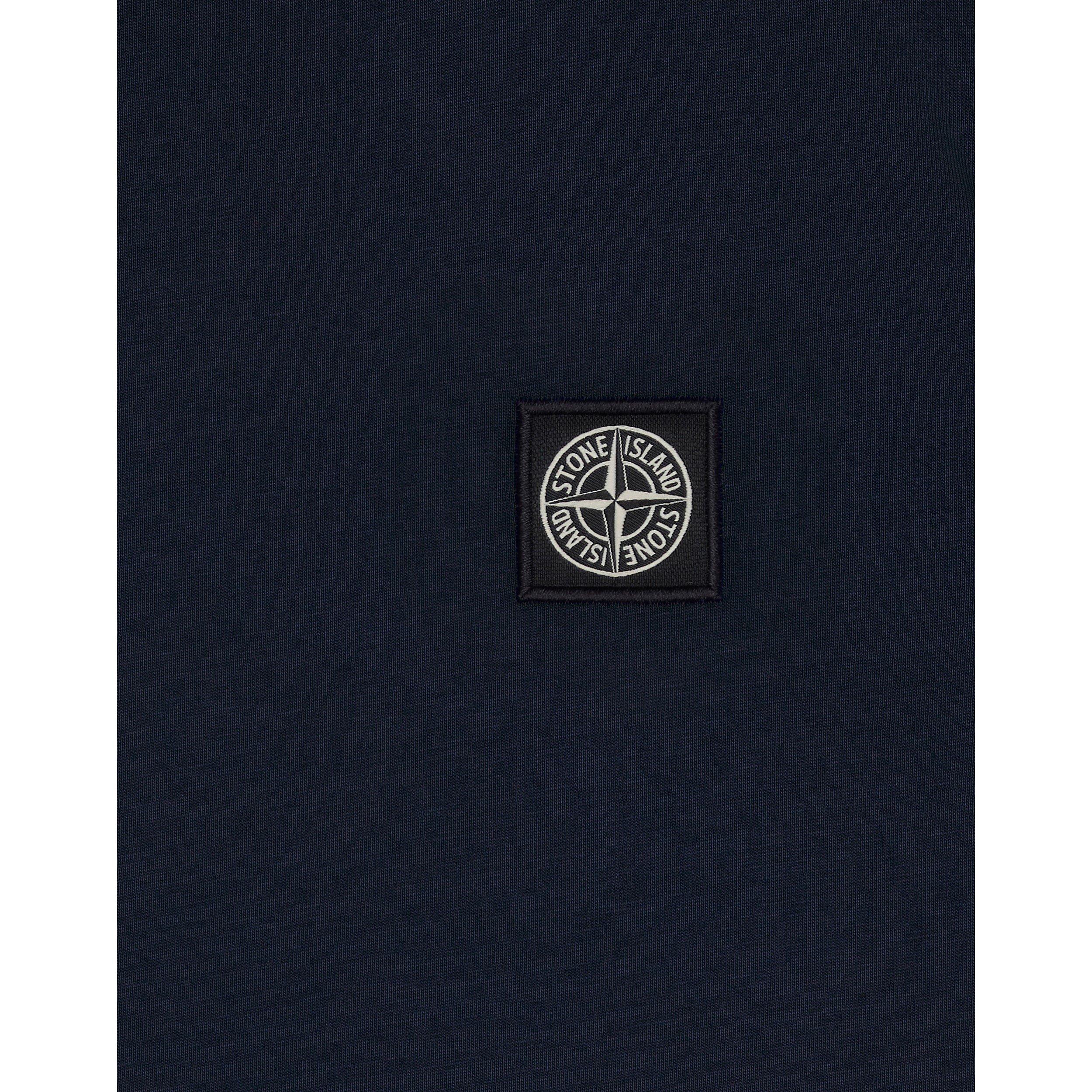 Navy V0020 - Stone Island - Boys' Plain Cotton Badge Logo T-Shirt - 4