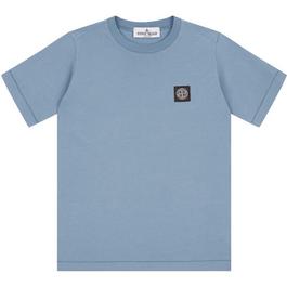 Stone Island Boys' Plain Cotton Badge Logo T-Shirt