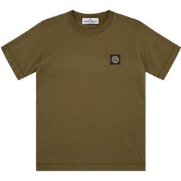 Stone Island BoysPlain Cotton Badge Logo T Shirt