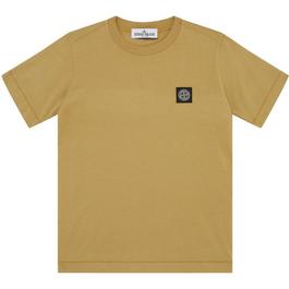 Stone Island Boys' Plain Cotton Badge Logo T-Shirt