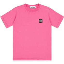 Stone Island Boys' Plain Cotton Badge Logo T-Shirt