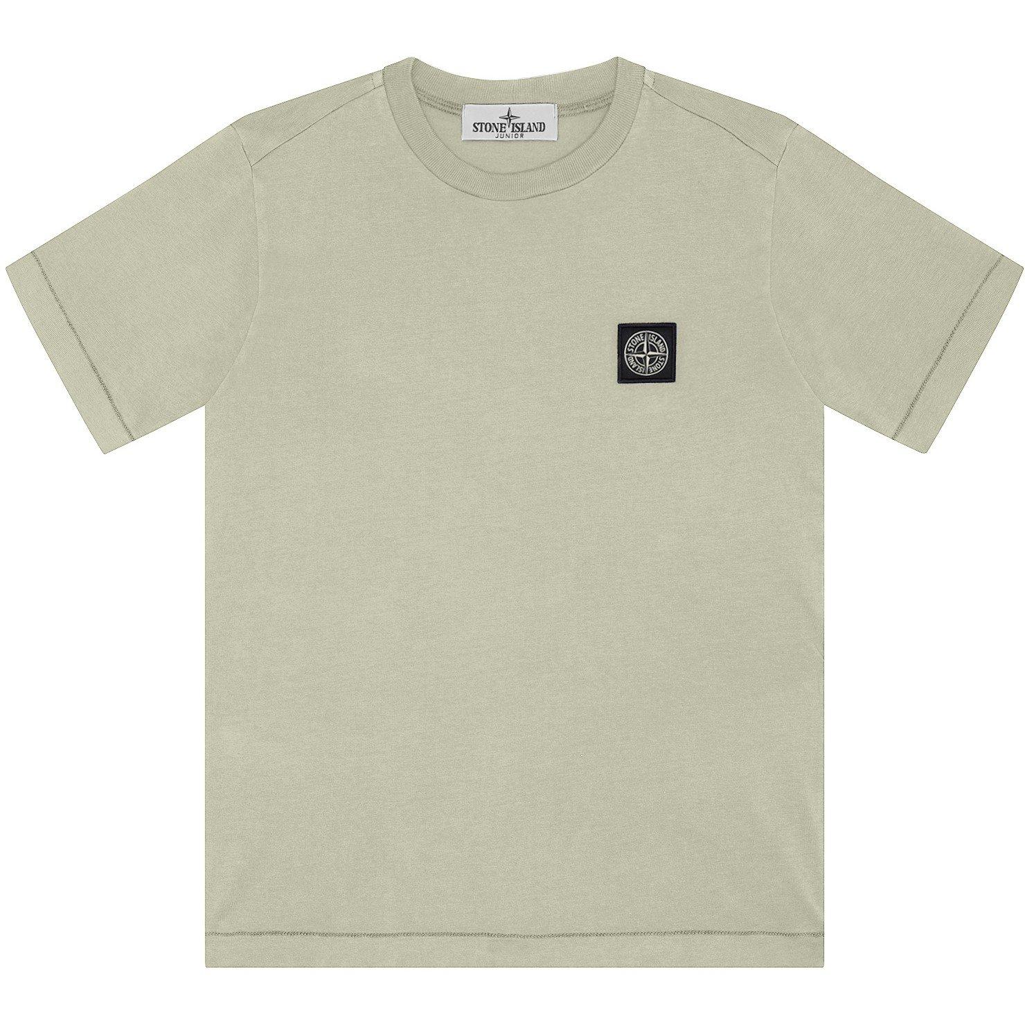 Stone Island Boys' Plain Cotton Badge Logo T-Shirt