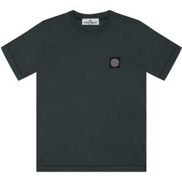 Stone Island Boys' Plain Cotton Badge Logo T-Shirt