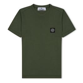 Stone Island Boys' Plain Cotton Badge Logo T-Shirt