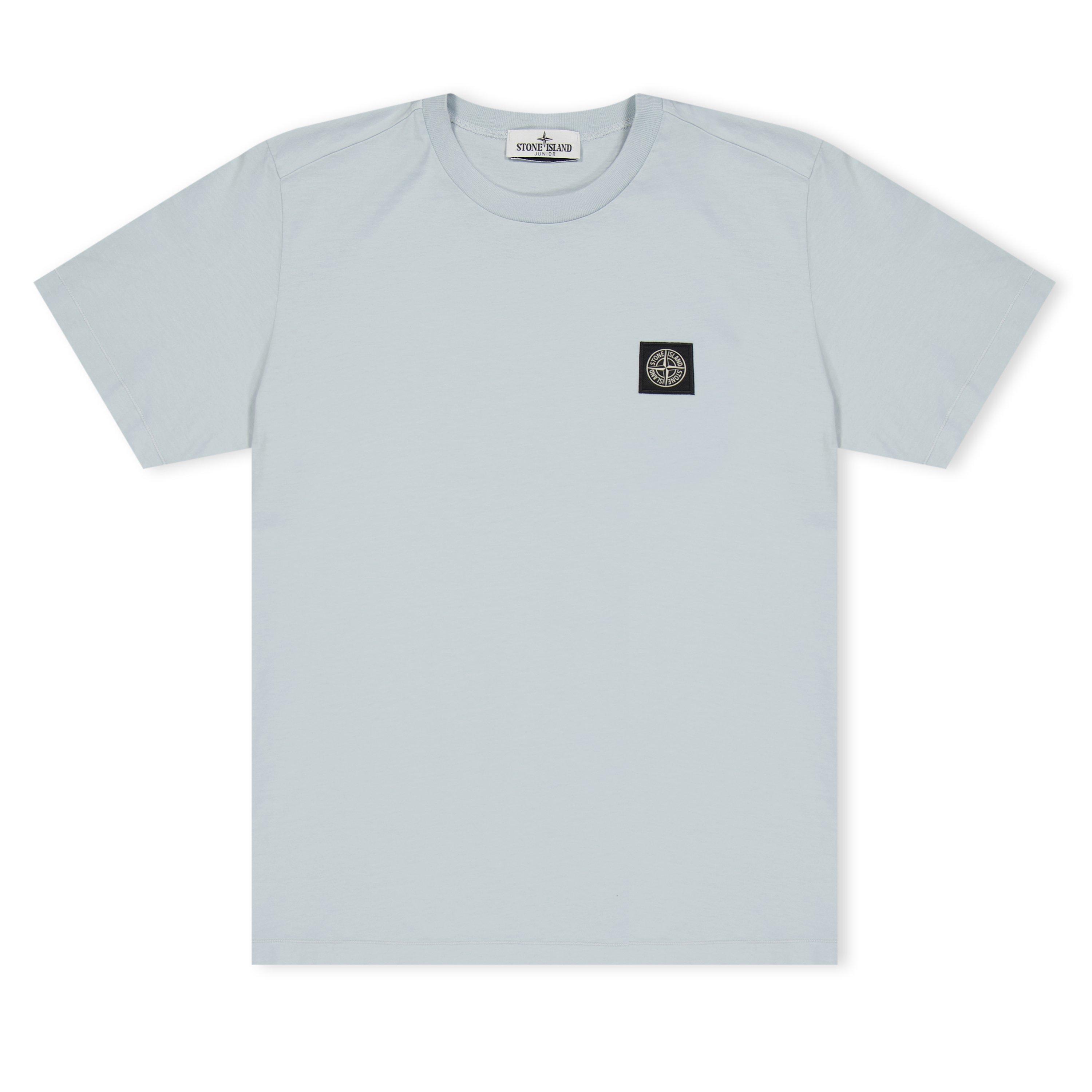 Stone Island Boys' Plain Cotton Badge Logo T-Shirt - Cielo V0041 - Size 14 Yrs