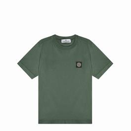 Stone Island BoysPlain Cotton Badge Logo T Shirt