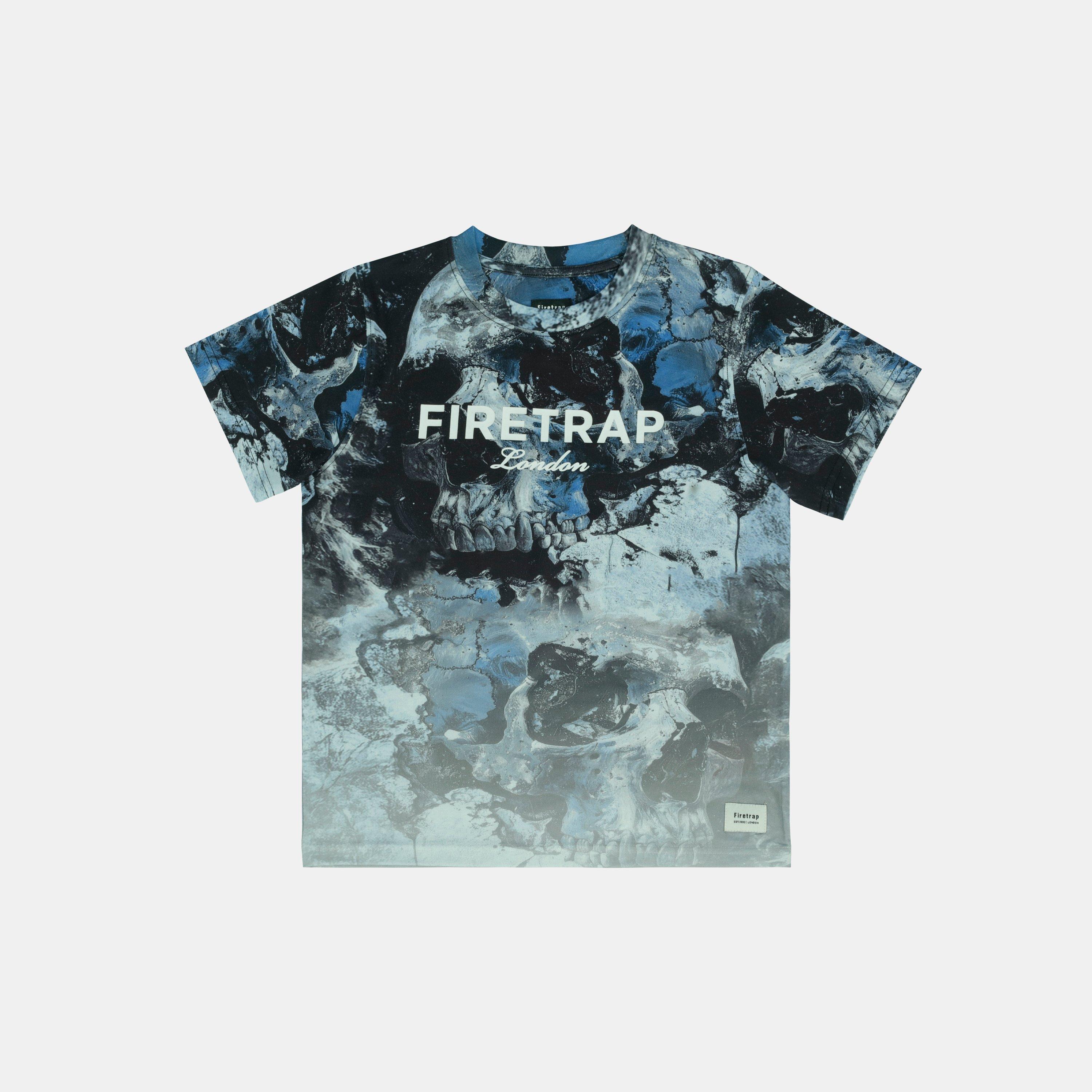 Firetrap Boys Sub T Shirt Junior - Skull - 11-12 Yrs