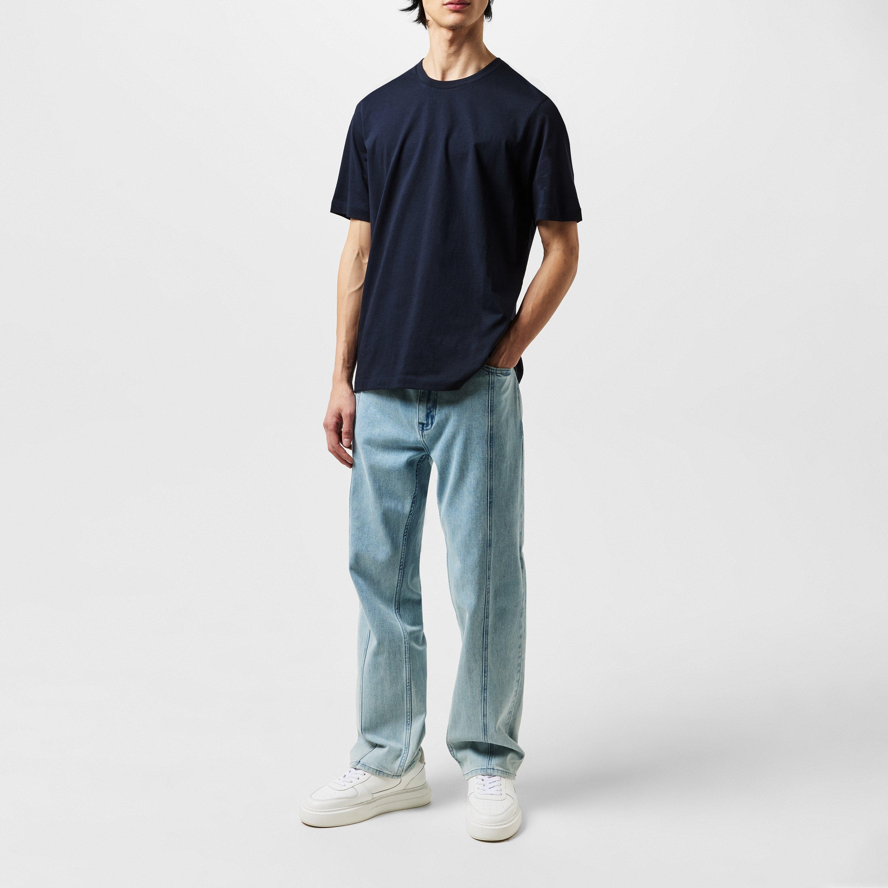Navy - Ted Baker - Tywinn Plain T-shirt - 4