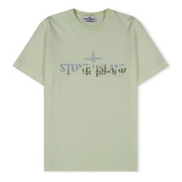 Stone Island Camo Two Tone T Shirt Juniors