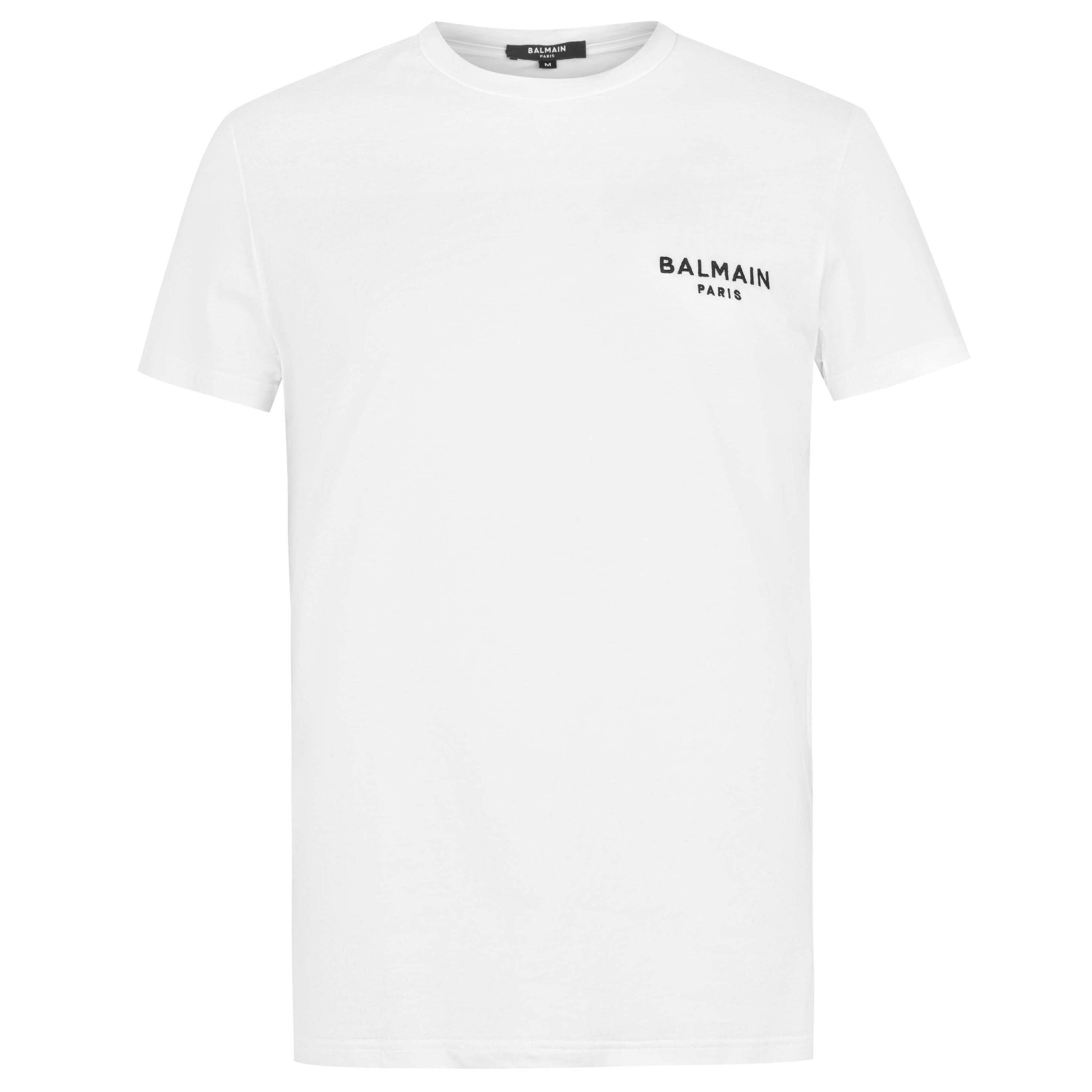 Balmain Men's Cotton Chest Logo T-Shirt - WHITE - XL